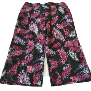 Lane Bryant Pants 26 28 3x Black Floral wide leg